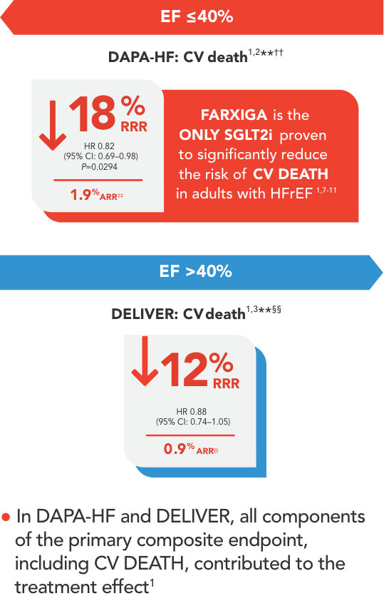 Farxiga Reduces Cardiovascular Death Risk In DAPA-HF And DELIVER Trials Across Hfref and Hfpef Patients